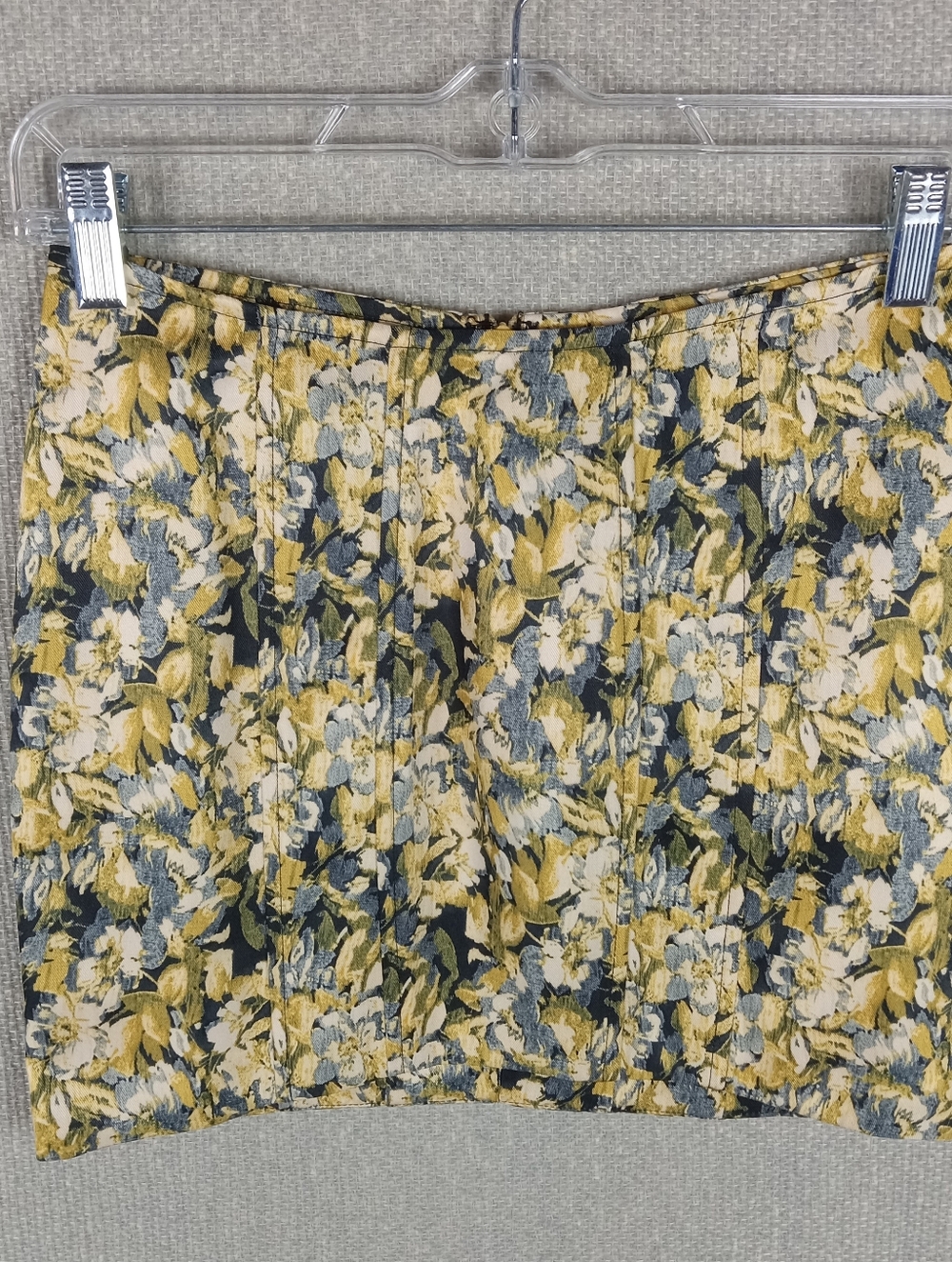 Lioness Venetian Corset Mini Skirt 90s Brocade Floral Yellow Size XS Y2K Summer